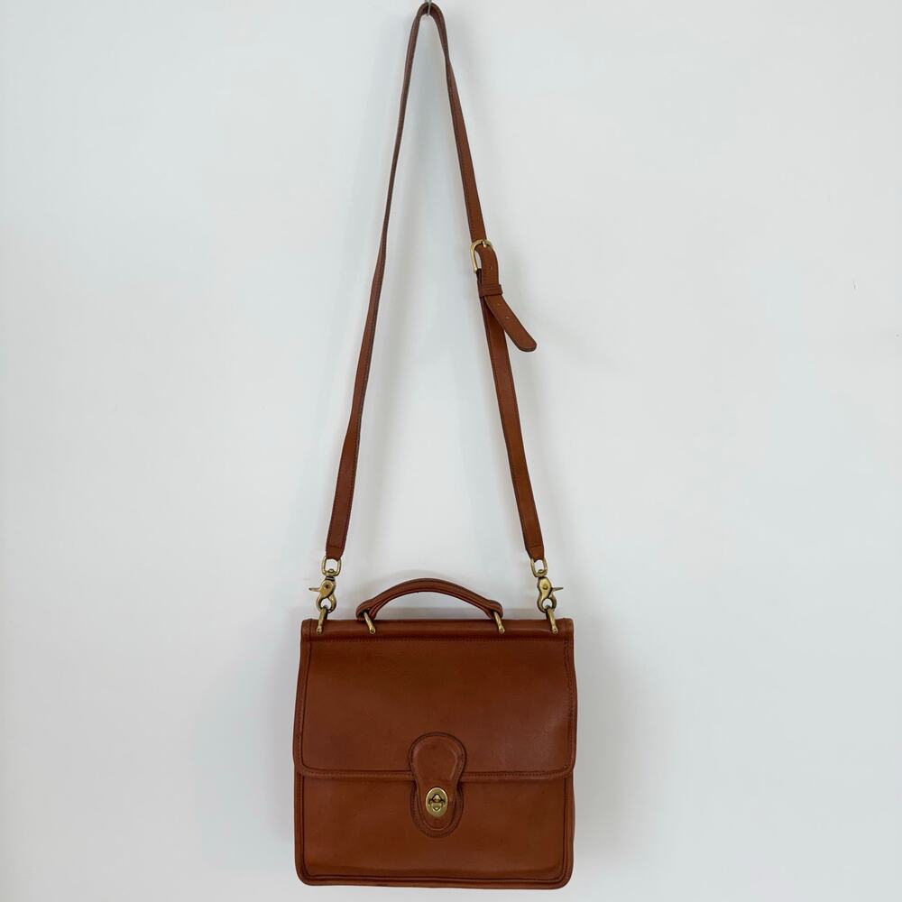 Coach Willis Vintage Top Handle Leather Satchel Crossbody Bag 9927 British Tan - Picture 5 of 15